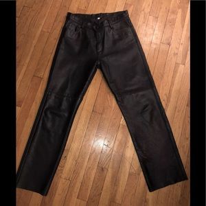 VIA LUCCI Italian Black Leather Pants